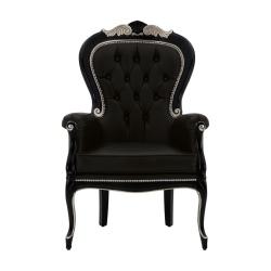 Foglia fotel w czarnej skórze naturalnej