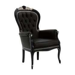 Foglia fotel w czarnej skórze naturalnej