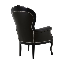 Foglia fotel w czarnej skórze naturalnej