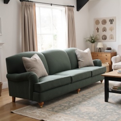 Paxton 220 cm sofa w welvetowej tkaninie