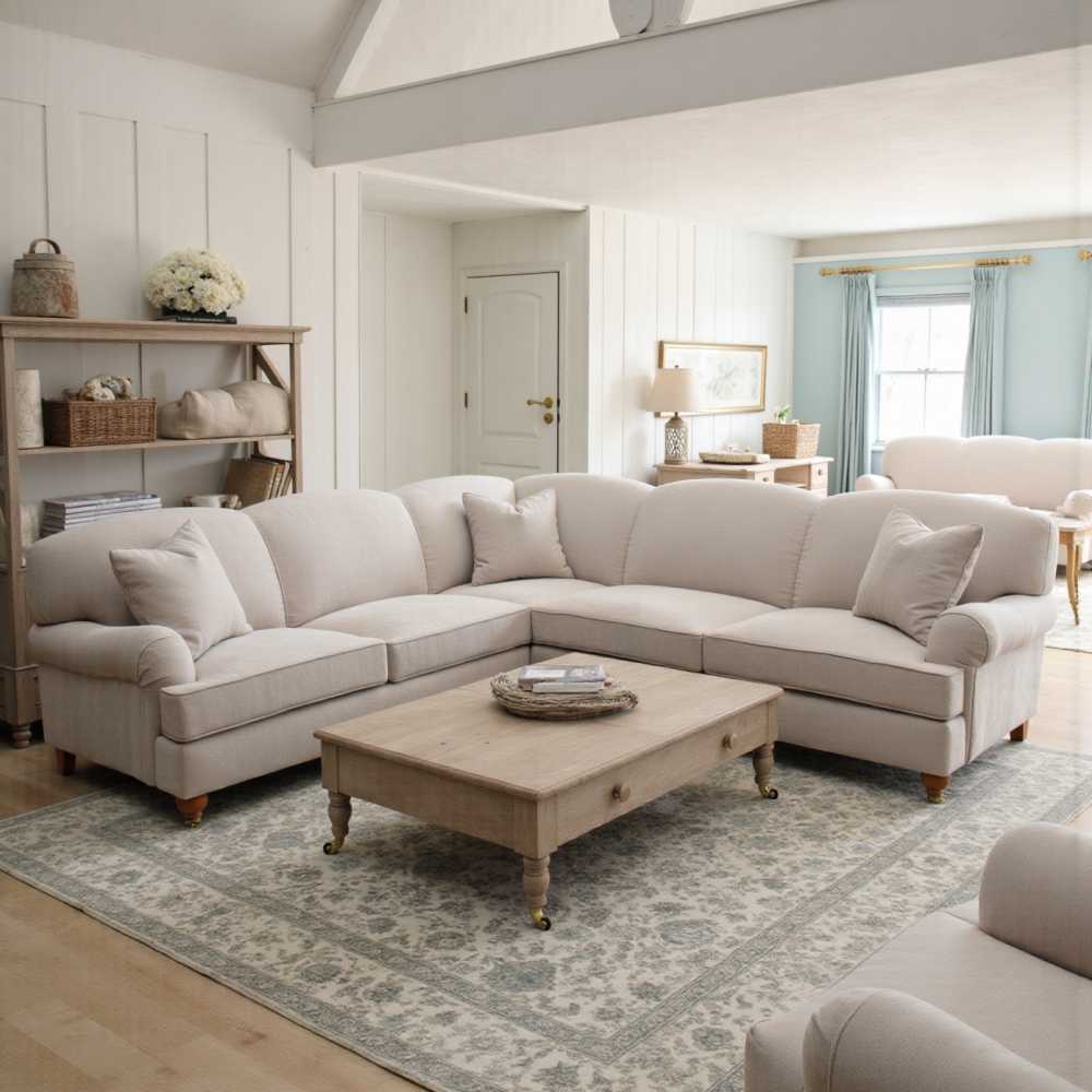 Paxton 230 beżowa kanapa w stylu angielskim