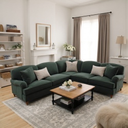 Paxton 240 oliwkowa pluszowa sofa