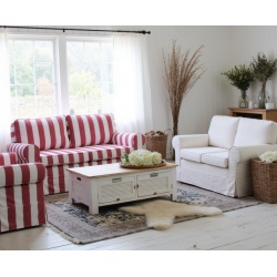 Flower 166 kanapa w szerokie czerwone pasy