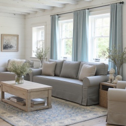 Flower 236 cm nierozkładana szara kanapa