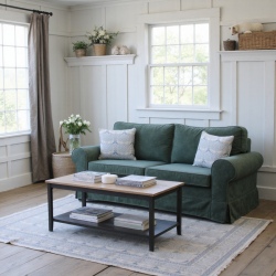 Zielony narożnik z fartuchem Flower 255x255 cm