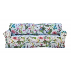 Rozkładana kanapa w kwiaty
