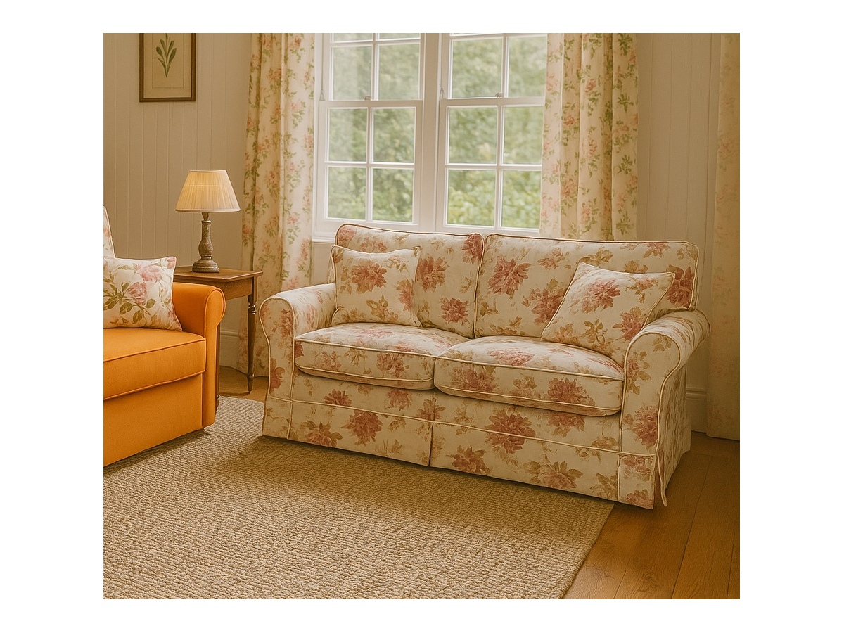 Sofa z wąskimi boczkami i zdejmowanym obiciem Flower 150