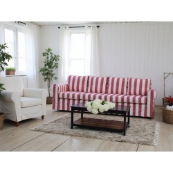 Flower 266 cm duża kanapa w czerwone pasy