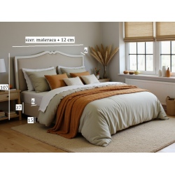 Provence łóżko z dekoracyjnym zagłówkiem