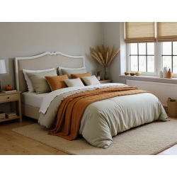 Provence łóżko z dekoracyjnym zagłówkiem