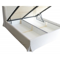 Ofelia łóżko z pojemnikiem i ściąganym lnianym pokrowcem