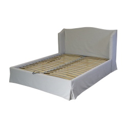 Ofelia łóżko z pojemnikiem i ściąganym lnianym pokrowcem