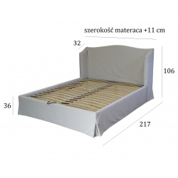 Ofelia łóżko ze ściąganym lnianym pokrowcem