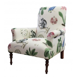 Fredric fotel w stylu cottage w lnie