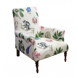 Fredric fotel w stylu cottage w lnie