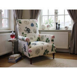 Fredric fotel w stylu cottage w lnie