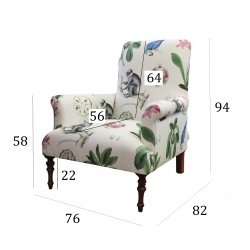 Fredric fotel w stylu cottage w lnie