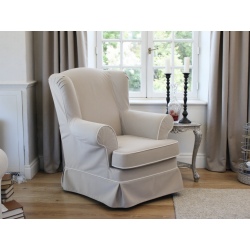 Fotel z wysokim oparciem i falbaną Federica