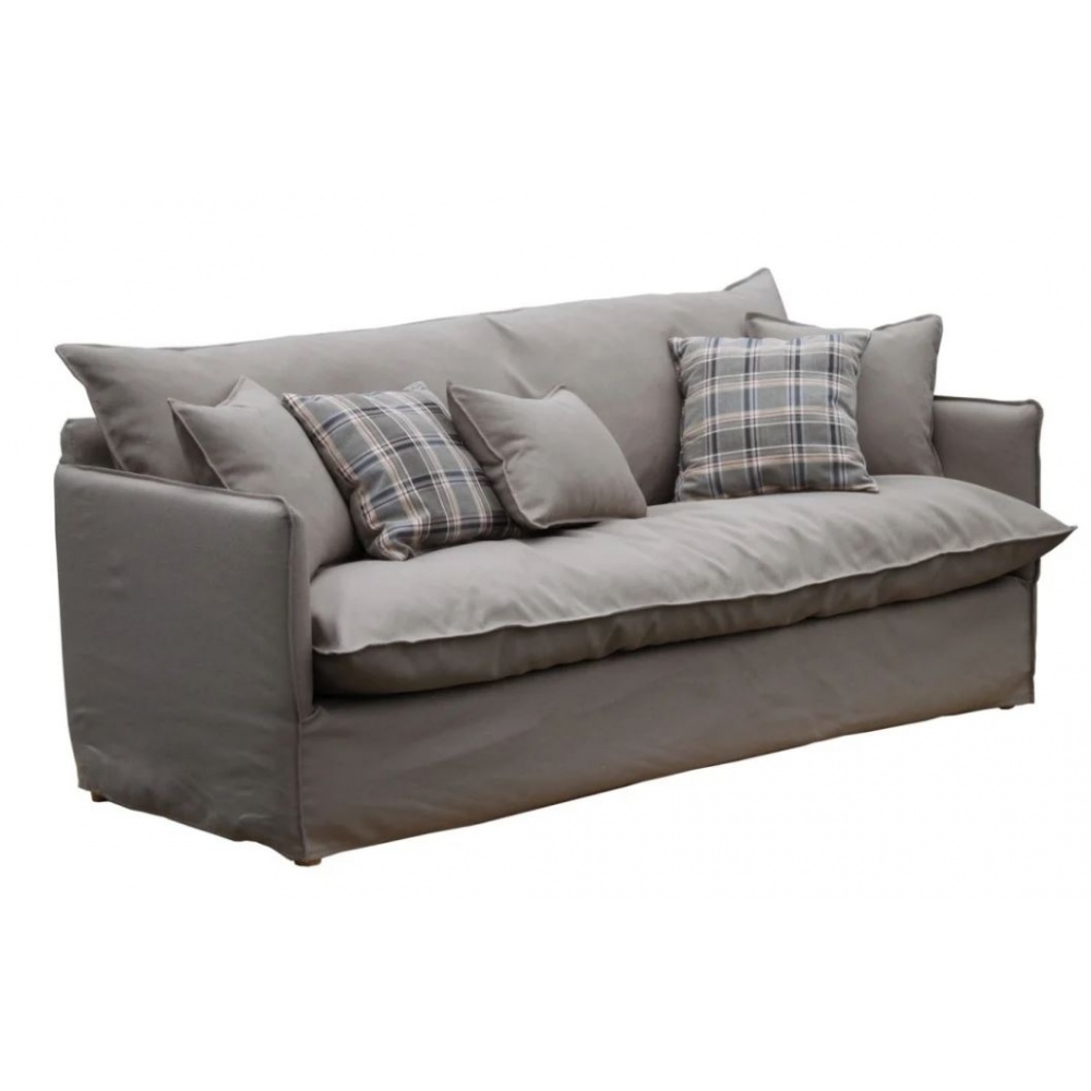 Klasyczna sofa rozkładana Como 160 z włoską funkcją spania z naturalnej bawełny kremowa