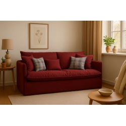 Kanapa Como 180 z systemem włoskim i materacem 14 cm – bordowa elegancja i komfort