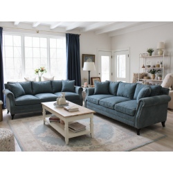 Lori komplet sof z ćwiekami i wysokim oparciem