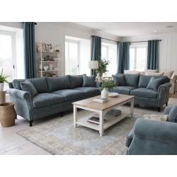 Lori komplet sof z ćwiekami i wysokim oparciem