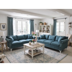 Lori komplet sof z ćwiekami i wysokim oparciem