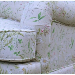 Marlene fotel w stylu francuskim w tkaninie toile de Jouy