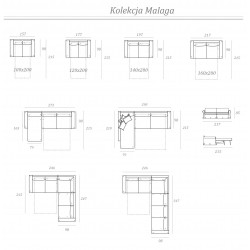 Sofa włoska z funkcją spania codziennego Malaga 217 Sofa włoska z funkcją spania codziennego Malaga 217