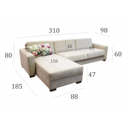 Narożnik z materacem Malaga 310x185