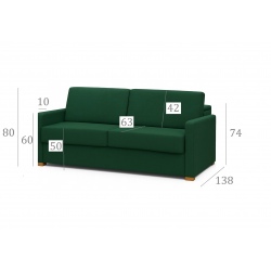 Sofa z materacem i dużym pojemnikiem Malaga 200 + pojemnik XL