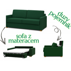 Sofa z materacem i dużym pojemnikiem Malaga 200 + pojemnik XL