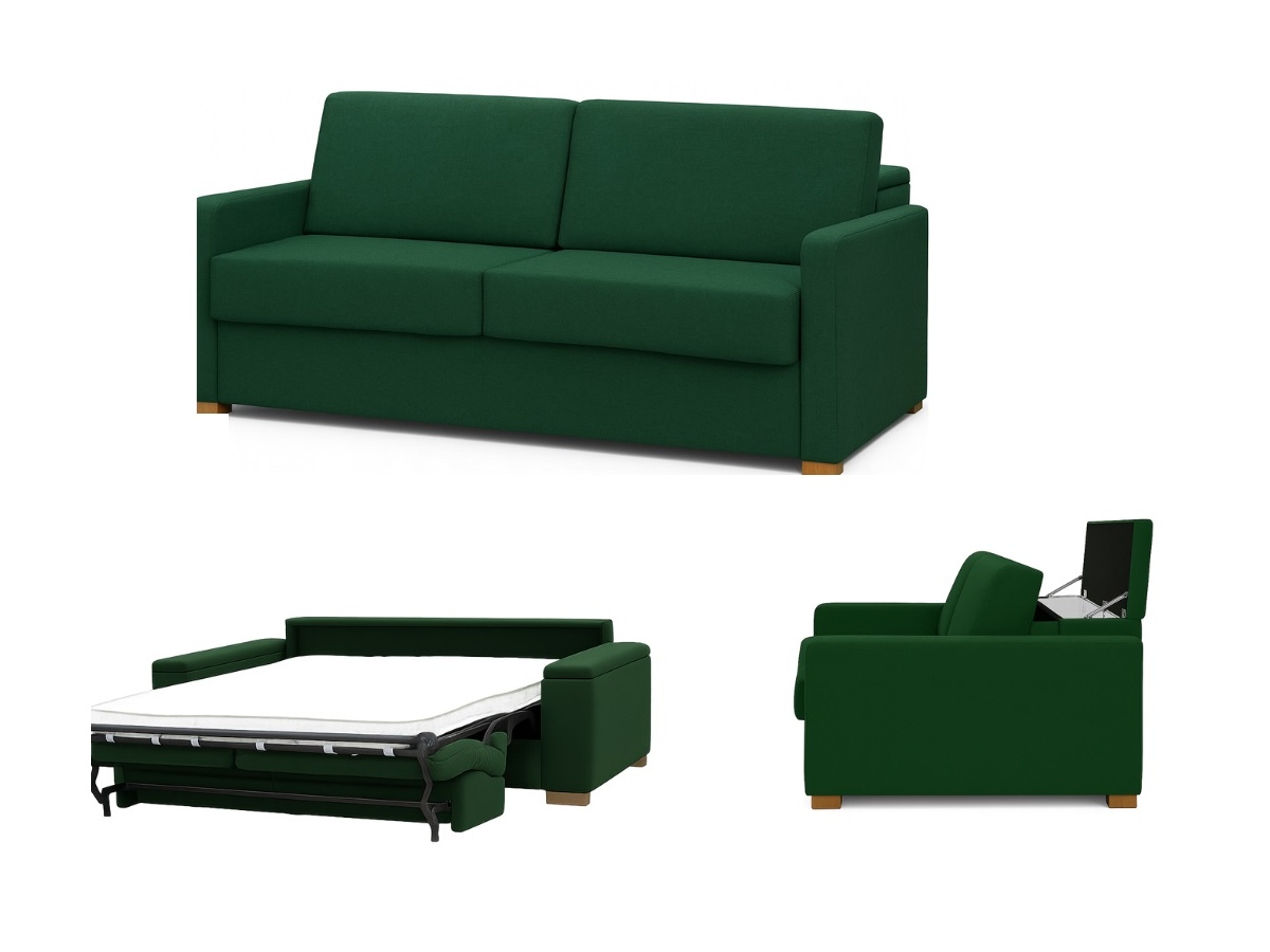 Sofa z materacem i dużym pojemnikiem Malaga 200 + pojemnik XL