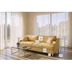 Nottingham 220 rozkładana sofa na wysokich nóżkach