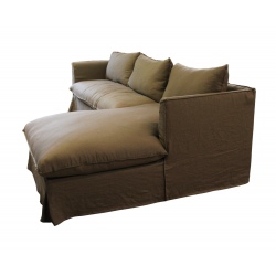 Patagonia lniana kanapa z otomaną 344 cm – wygodna i stylowa