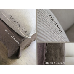 Patagonia czekoladowa kanapa z otomaną 344×170 cm – lniana i komfortowa