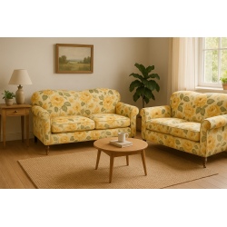 Tiara 170 – wygodna kwiatowa kanapa z głębokim siedziskiem w stylu New England