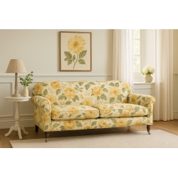 Tiara 180 – kwiatowa kanapa w stylu Bridgertonów z głębokim siedziskiem