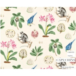 Marlene fotel w tkaninie z lnem w małpki