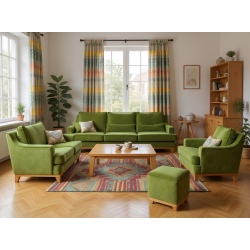 Lukrecja 285 - nierozkładana sofa na postumencie z litego drewna