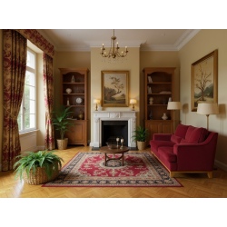 Zestaw sof burgundowych Lukrecja sofa 215 i 215 cm