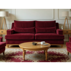 Zestaw sof burgundowych Lukrecja sofa 215 i 215 cm
