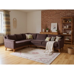 Czekoladowy narożnik na wysokich nóżkach Lukrecja extra 170x220 cm