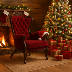 Naxos rzeźbiony fotel w stylu świątecznym