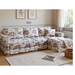 Flower 280x140 narożnik w kwiaty - szybka realizacja!