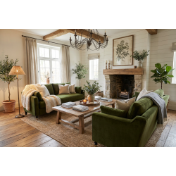 Sofa Chrystal – pastelowo niebieska sofa z pierzem