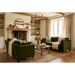 Komplet sof z pierzem Chrystal 190 cm w butelkowej zieleni