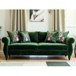 Sofa English Rose 260 butelkowa sofa na wysokich toczonych nóżkach