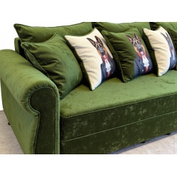 Sofa narożna English Rose 275x250 – wygodny narożnik w stylu angielskim z poduszkami w kratę