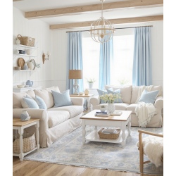 Biała klasyczna sofa Marie ze ściąganym pokrowcem 186 cm